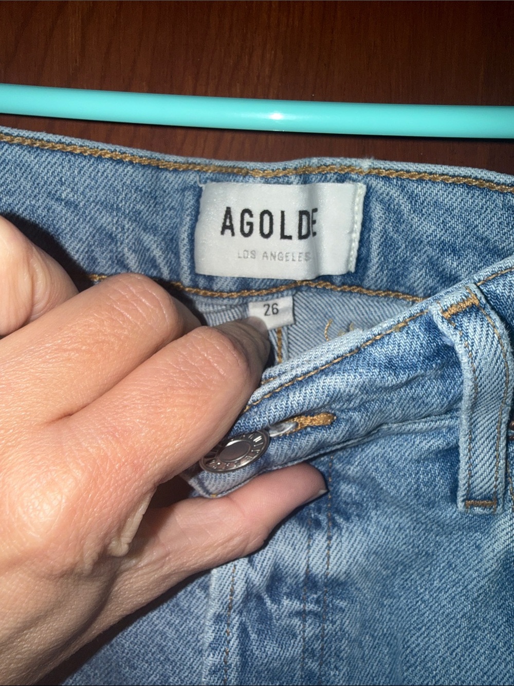 Agolde Light Wash Riley Crop Straight Jeans 26 - Picture 4 of 6